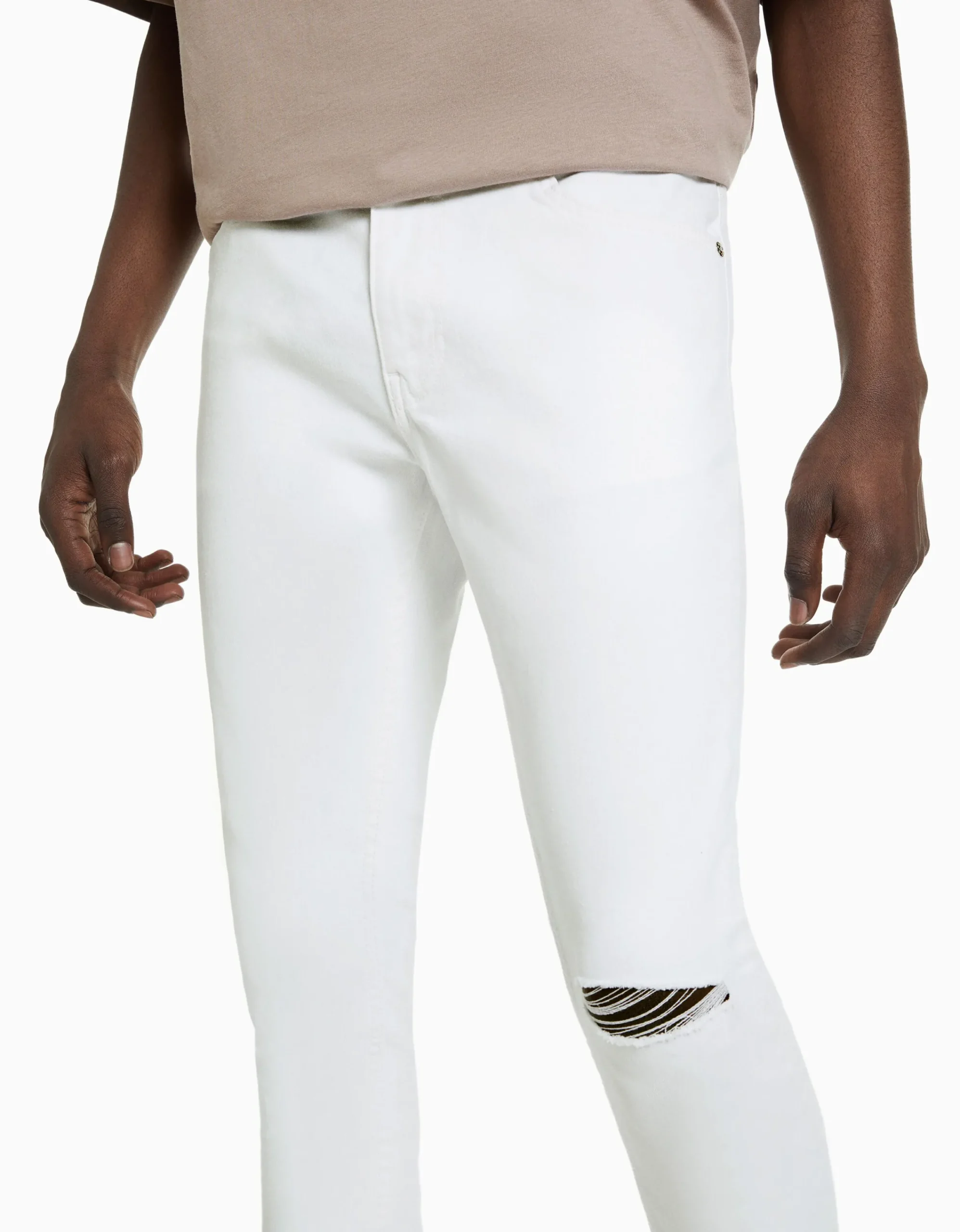 BERSHKA Jeans super skinny Blanco Cheap
