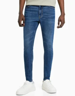 BERSHKA Jeans super skinny Blanco Flash Sale