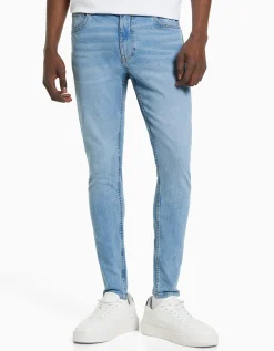 BERSHKA Jeans super skinny Blanco Cheap