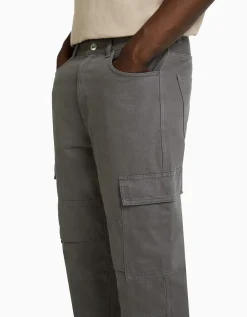 BERSHKA Jeans wide cargo Azul Flash Sale