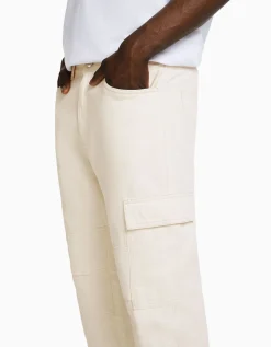 BERSHKA Jeans wide cargo Azul Online