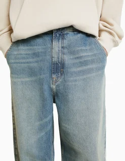 BERSHKA Jeans wide skate Azul lavado Store