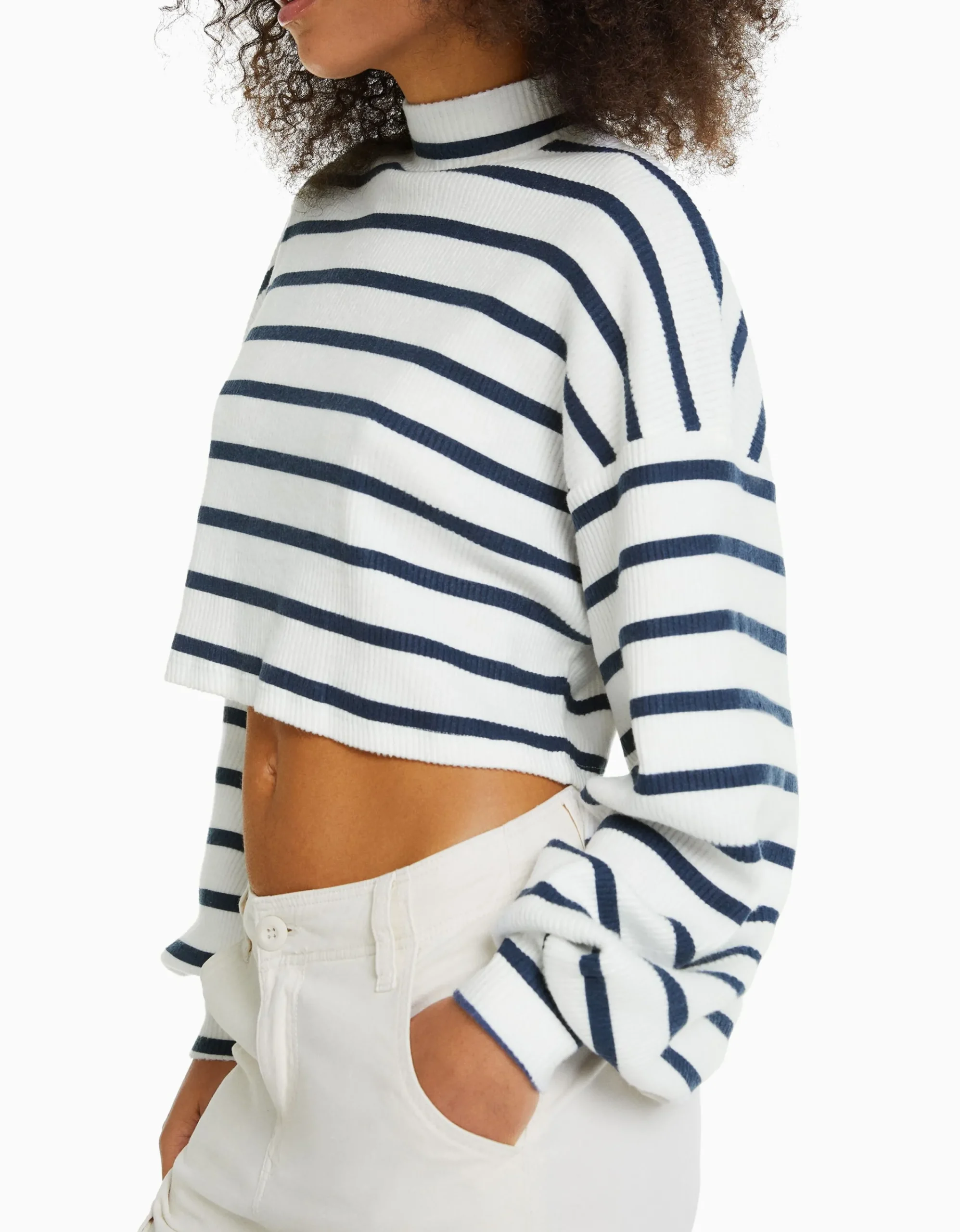 BERSHKA Jersey cropped Verde Cheap