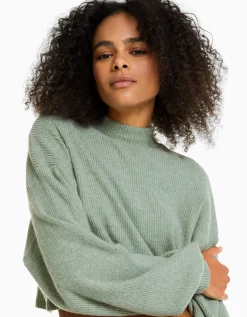BERSHKA Jersey cropped Verde Cheap