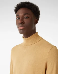BERSHKA Jersey cuello alto Camel Outlet