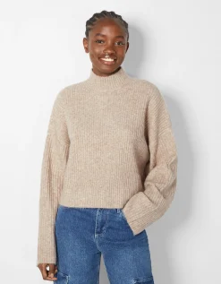 BERSHKA Jersey cuello perkins rib Arena Best