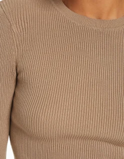 BERSHKA Jersey cuello redondo Crudo Online