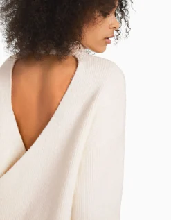 BERSHKA Jersey espalda abierta Crudo Shop