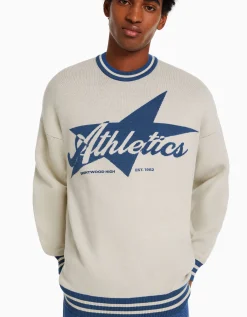 BERSHKA Jersey varsity Crudo New