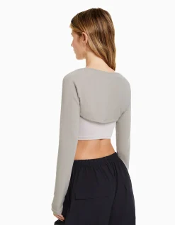 BERSHKA Manguitos básicos Rosa Cheap