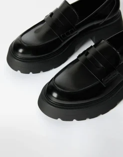 BERSHKA Mocasín suela track Negro Flash Sale