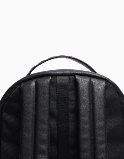BERSHKA Mochila efecto piel Negro New