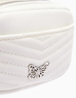 BERSHKA Monedero acolchado detalle Blanco Cheap