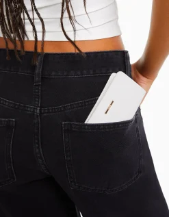 BERSHKA Monedero básico Negro Cheap
