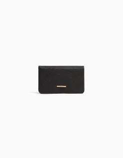 BERSHKA Monedero básico Negro Hot