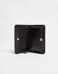 BERSHKA Monedero básico Negro Hot