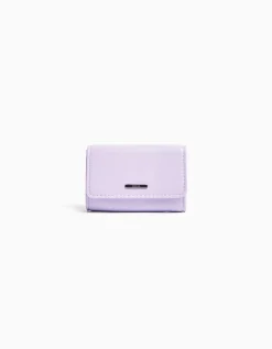 BERSHKA Monedero básico brillo Morado Best Sale