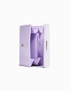 BERSHKA Monedero básico brillo Morado Best Sale
