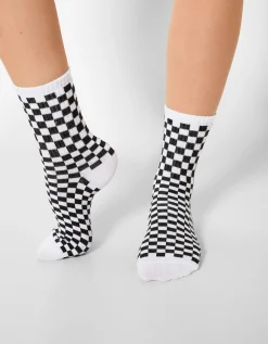 BERSHKA Pack 3 calcetines bordado Morado Discount