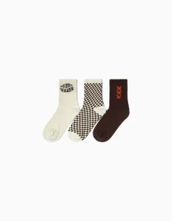 BERSHKA Pack 3 calcetines mariposa Marrón Best Sale