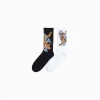 BERSHKA Pack 2 calcetines print Blanco Store