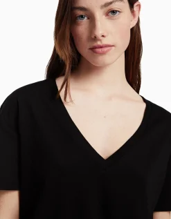 BERSHKA Pack 2 camisetas manga corta cuello pico regular fit Multicolor Flash Sale