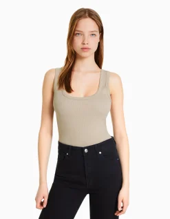 BERSHKA Pack 2 camisetas sin mangas rib Multicolor Hot