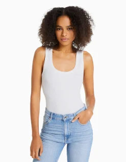 BERSHKA Pack 2 camisetas sin mangas rib Multicolor New