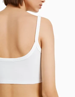 BERSHKA Pack 2 camisetas tirante ancho cropped Multicolor Fashion