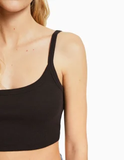 BERSHKA Pack 2 camisetas tirante ancho cropped Multicolor Shop