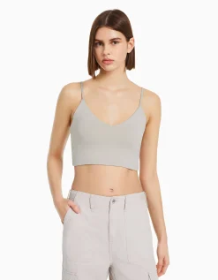 BERSHKA Pack 3 tops tirantes cropped Multicolor Best