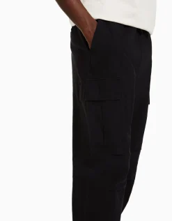 BERSHKA Pantalón cargo stoppers Negro Discount