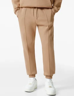 BERSHKA Pantalón felpa jogger Negro Best