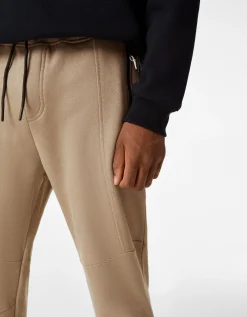 BERSHKA Pantalón felpa jogger cortes Gris Hot