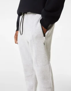 BERSHKA Pantalón felpa jogger cortes Gris Cheap
