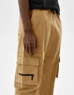 BERSHKA Pantalón jogger cargo Kaki Shop