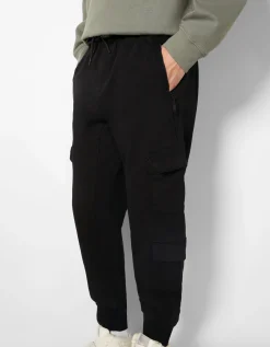 BERSHKA Pantalón jogger cargo slim Blanco roto Discount