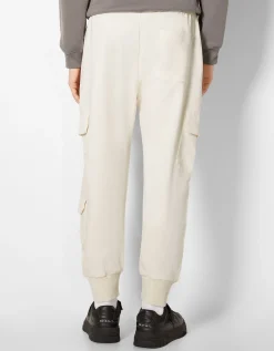 BERSHKA Pantalón jogger cargo slim Blanco roto Shop