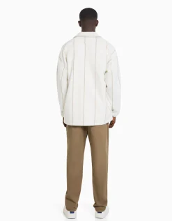 BERSHKA Pantalón loose algodón Negro Sale