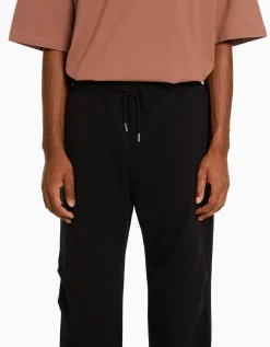 BERSHKA Pantalón parachute felpa bolsillo cremallera Kaki Cheap