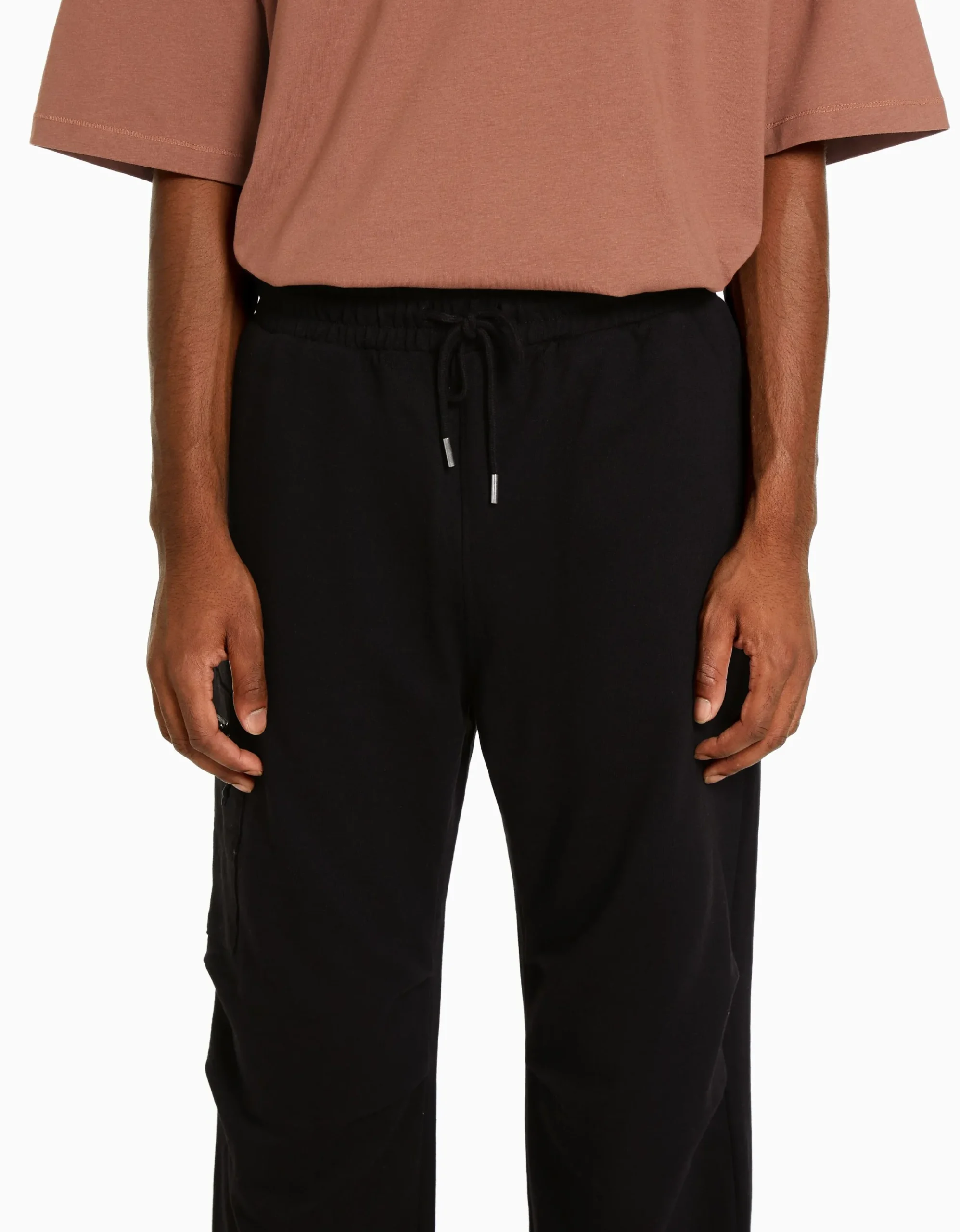 BERSHKA Pantalón parachute felpa bolsillo cremallera Kaki Cheap