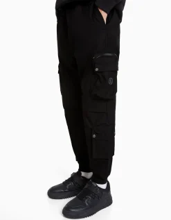 BERSHKA Pantalón técnico jogger multicargo Negro Store