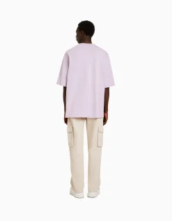 BERSHKA Pantalón wide leg cargo algodón Negro Discount