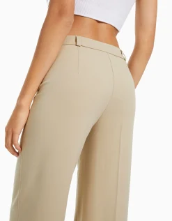 BERSHKA Pantalón wide leg tailoring trabillas Marino Clearance