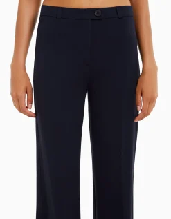 BERSHKA Pantalón wide leg tailoring trabillas Marino Store