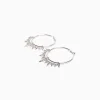 BERSHKA Pendientes aros pinchos pedrería Plata Best Sale