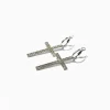 BERSHKA Pendientes cruz pedrería Plata Best Sale