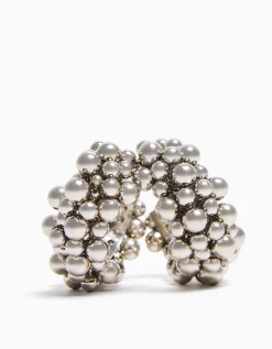 BERSHKA Pendientes grandes bolitas Plata Shop