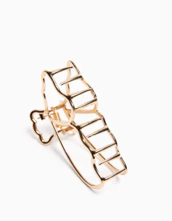 BERSHKA Pinza metálica dorada mariposa Oro Cheap
