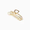 BERSHKA Pinza pelo metal pedrería Oro Discount